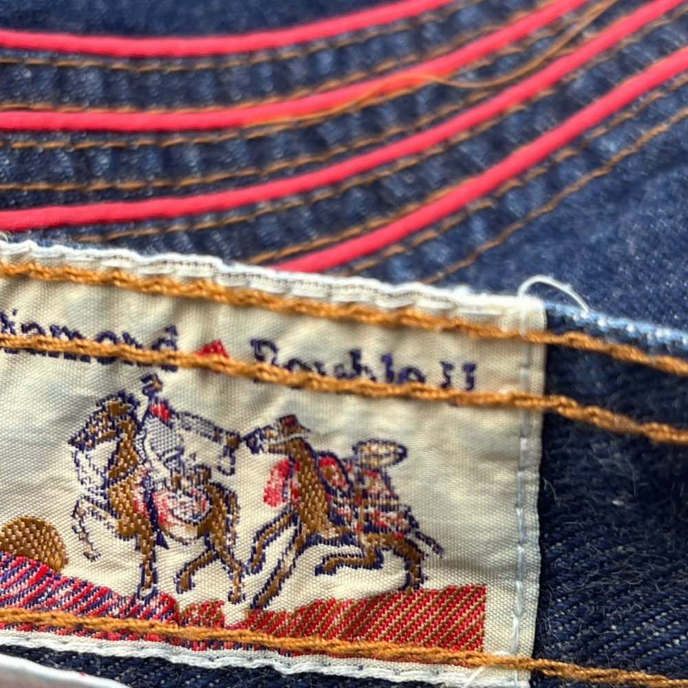 Vintage Diamond Double U Jeans Dark Wash Red Contrast Stitch Denim 30x31 - Picture 9 of 9